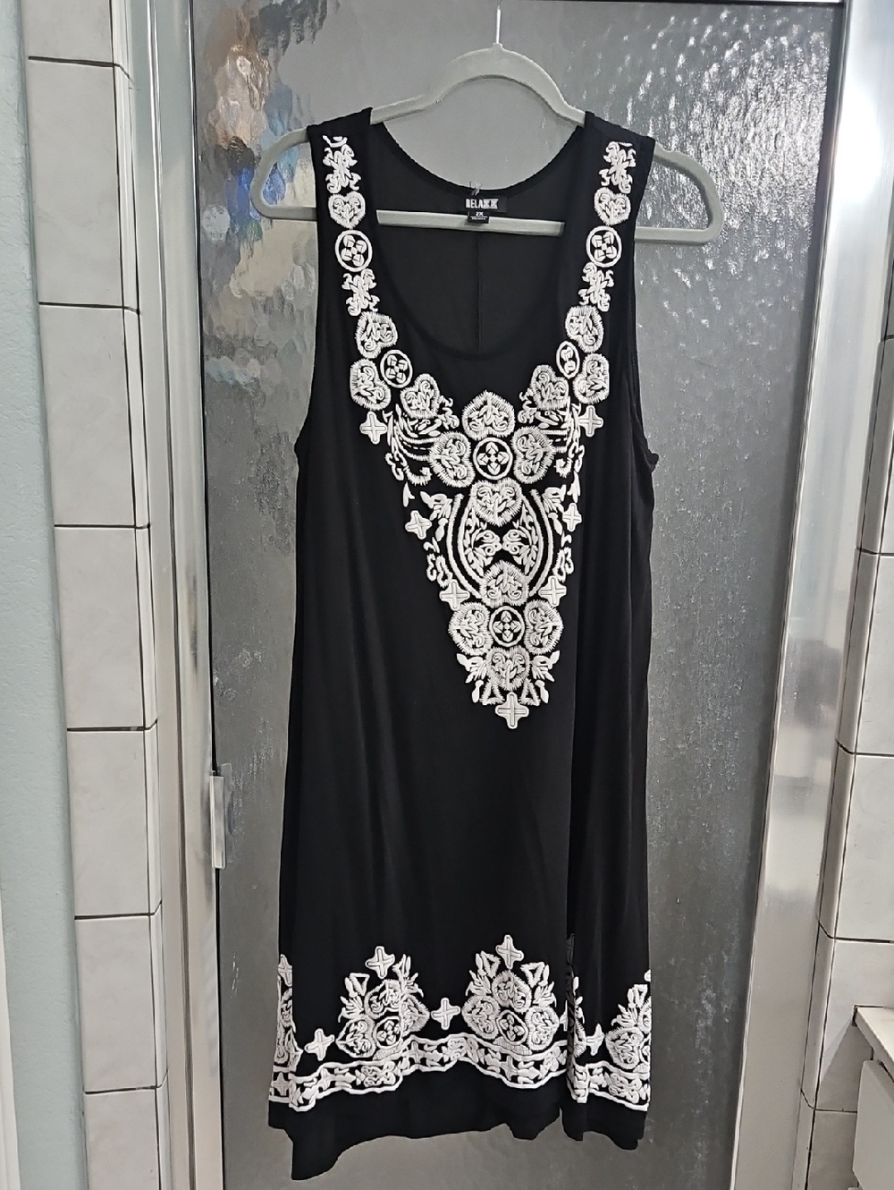 Black Embroidered Sleeveless Dress by Blake
